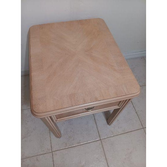 Mid-Century Modern 1980s Nightstand or End Table Washwood One Drawer Thomasville For Sale - Image 3 of 8