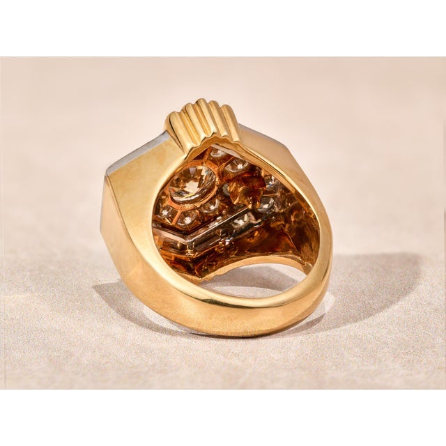 Mid 20th Century The David: Vintage David Webb Signed ring In Platinum and 18 Karat Yellow Gold For Sale - Image 5 of 13