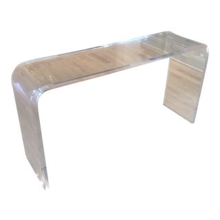 Custom Lucite Waterfall Console Table For Sale