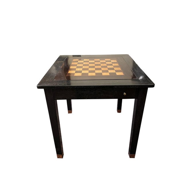 Black Art Nouveau Game Table with Reversible Table Top, Vienna, 1910s For Sale - Image 8 of 8