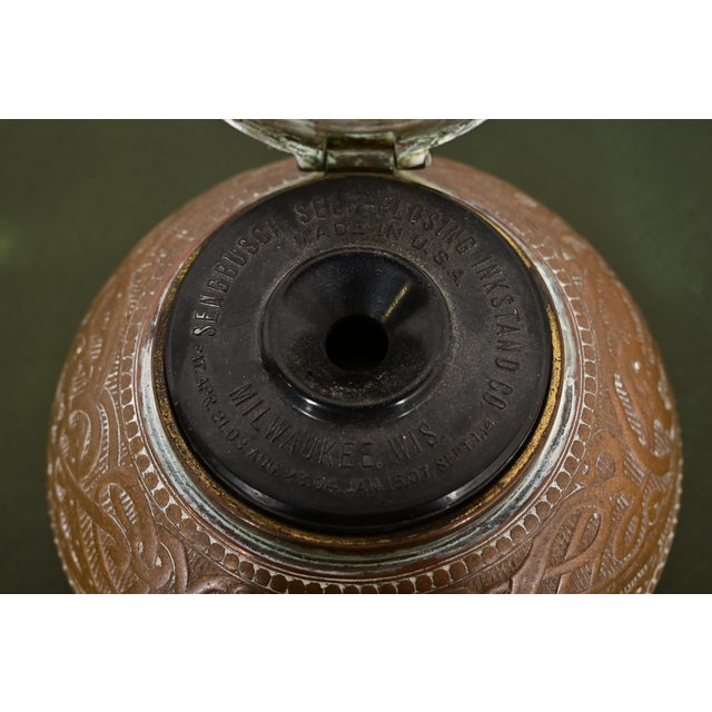 Marshall Field & Co. Antique Viking Bronze Inkwell, Circa 1910 For Sale In South Bend - Image 6 of 13