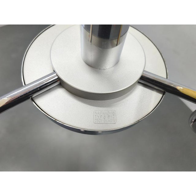 Art Deco Chandelier from Napako in Chrome & Marble Glass, 1930s For Sale - Image 9 of 15