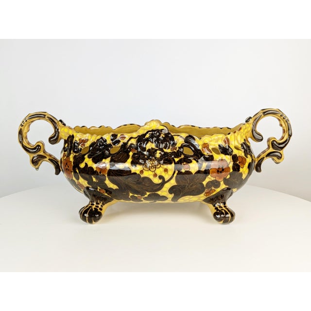 Brown Large Italian Art Deco Ceramic Centerpiece by MGA Albisola, 1920s For Sale - Image 8 of 12