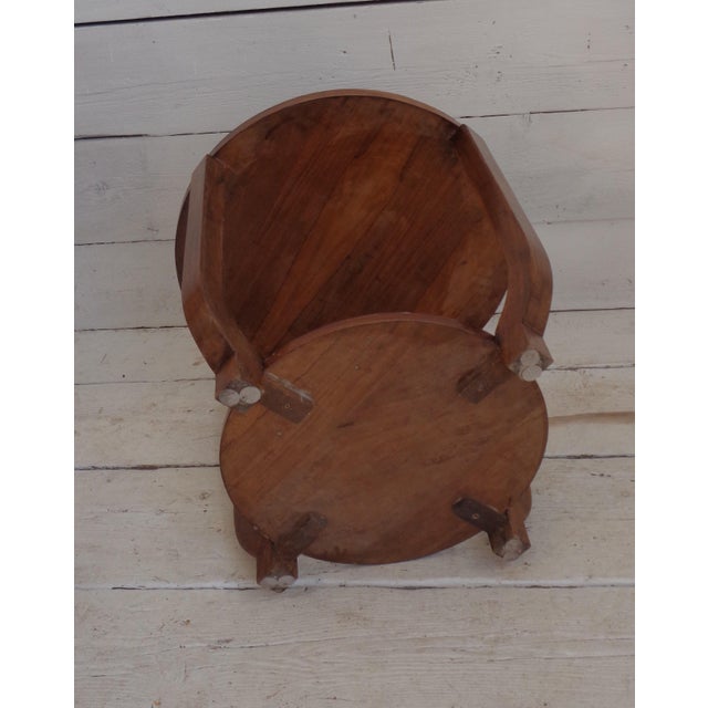 Art Deco Walnut Coffee Table with Curved Legs and Ebonized Segmented Top, 1930s For Sale - Image 13 of 15