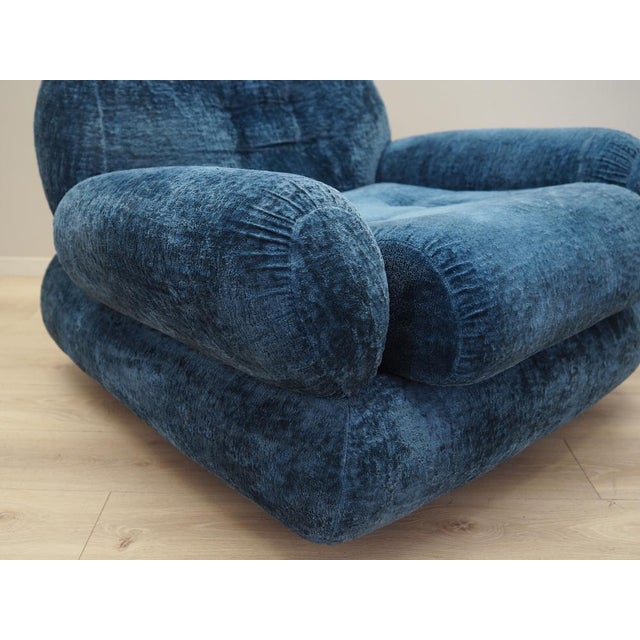 Italian Blue Armchair, Italy, 1970s For Sale - Image 11 of 15