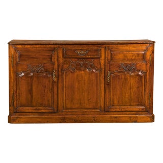 French 19th Century Carved Walnut Buffet with Two Doors and Single Drawer For Sale