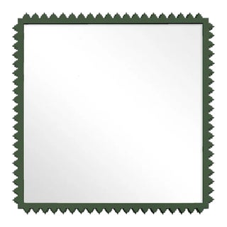 Fleur Home Carnival Muses Square Mirror in Duck Green, 24.5x24.5 For Sale