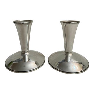 Vintage Pair of Alvin Sterling Silver Weighted Candlestick Holders For Sale