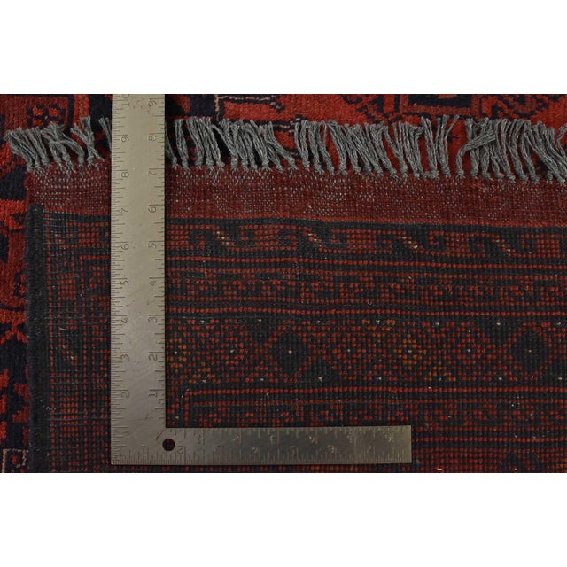 Turkmen Rug 9’11” X 12’11” Red Wool Tribal Hand-Knotted Oriental Carpet For Sale - Image 14 of 14