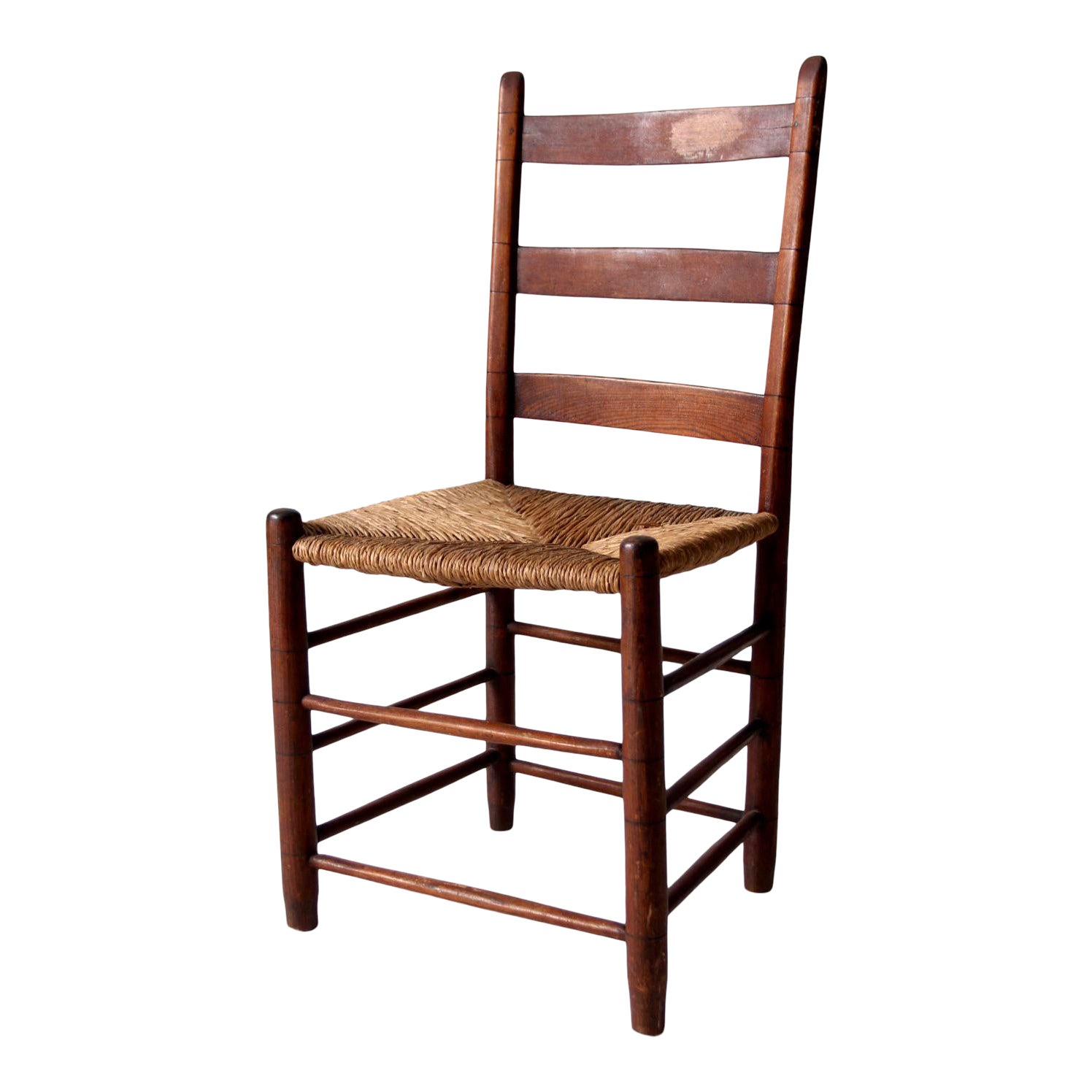 Antique Rush Seat Chair With Ladder Back Chairish