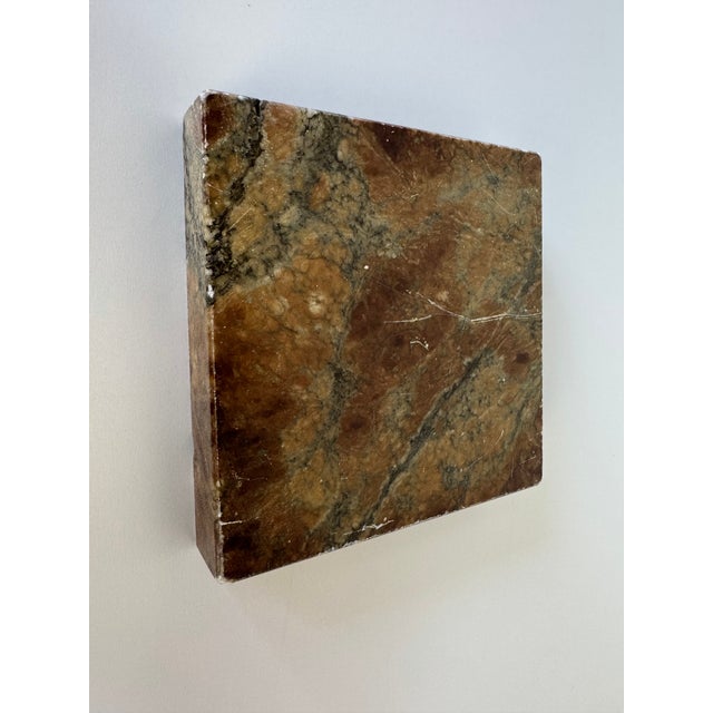 Alabaster Vintage Alabaster Stone Ashtray – Natural Brown & Green Veining For Sale - Image 8 of 12