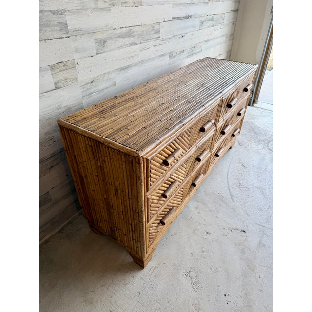 Mid 20th Century Organic Modern Bamboo Dresser For Sale - Image 5 of 14