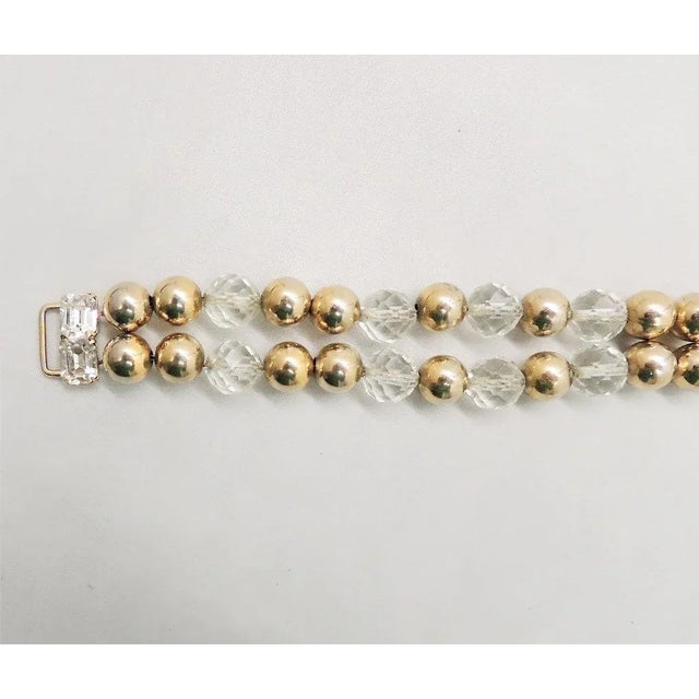 1950s Vintage 1950s Signed Napier Rhinestone & Glass Beaded Bracelet For Sale - Image 5 of 7
