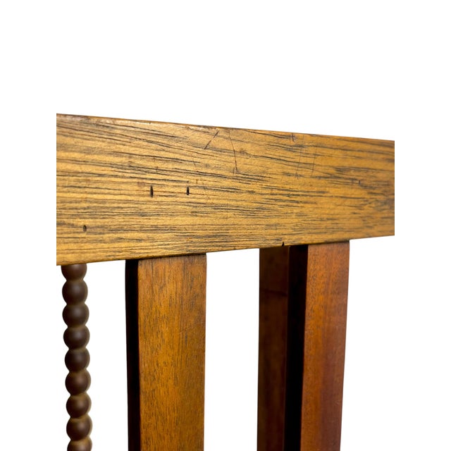 Wood Antique English Bobbin-Turned Oak Umbrella & Cane Stand With Brass Liner For Sale - Image 7 of 16