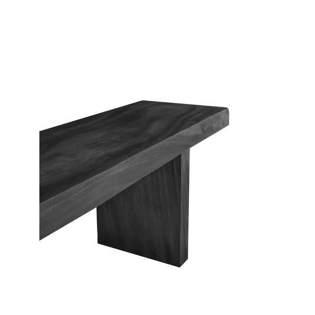 Contemporary Sculptural Suar Wood Bench, Modern Organic, Stunning Wood Textures, Burnt Finish For Sale - Image 3 of 7