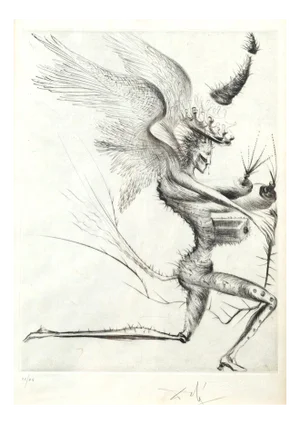 Attr. to S. Dali, Le Demon Ailé, 1969, Etching and Drypoint