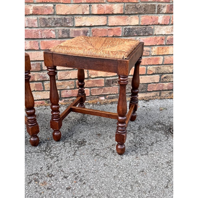 Antique English Rush Seat Stools For Sale In Nashville - Image 6 of 9