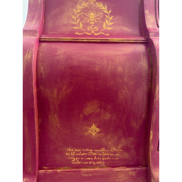 Hand-Painted Rococo Revival Chest in Magenta and Gold For Sale In Naples, FL - Image 6 of 10
