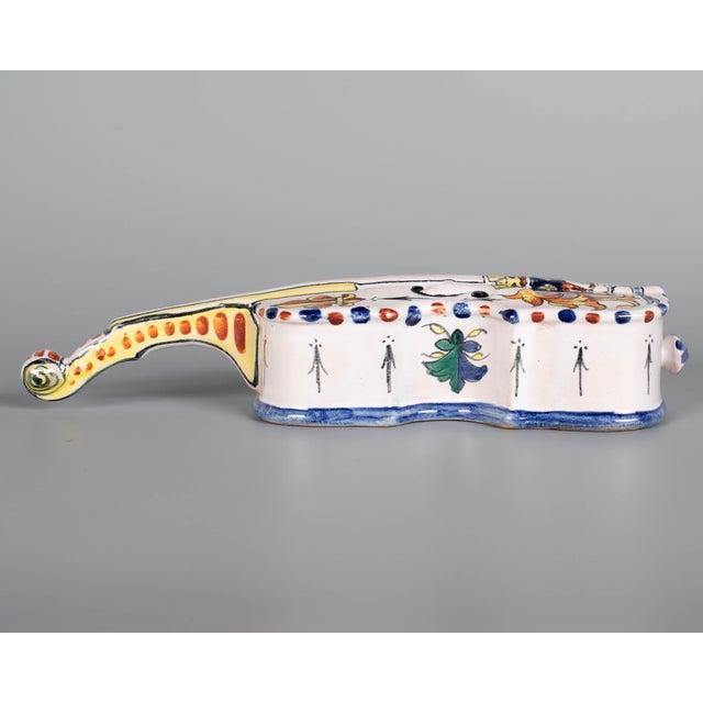 19th Century 19th Century French Alcide Chaumeil Faience Miniature Violin Vessel For Sale - Image 5 of 9