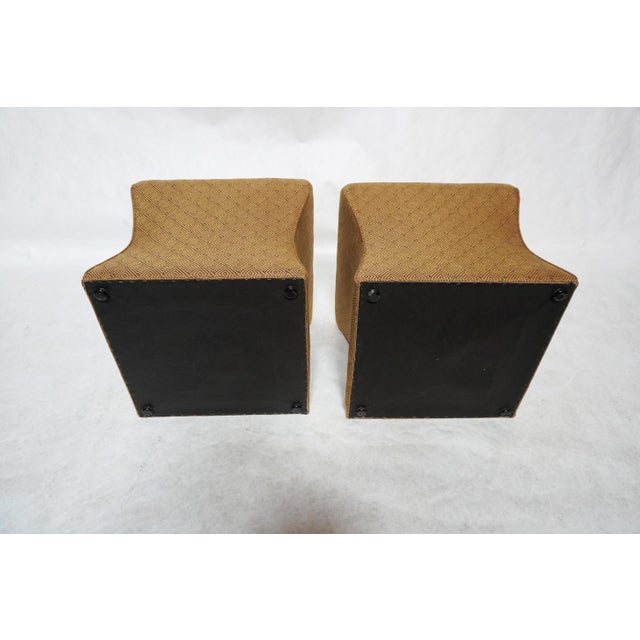 Late 20th Century Pair of Custom Upholstered Ottomans by Ross For Sale - Image 9 of 12