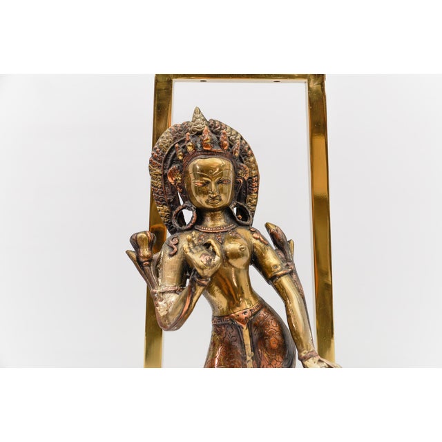 Vintage Tara Buddha Statue Table Lamp, 1960s For Sale - Image 16 of 17
