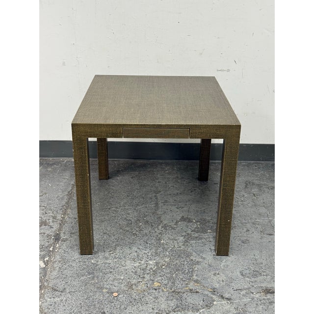 Urban Furniture Linen Wrapped End Table + Drawer For Sale - Image 11 of 12