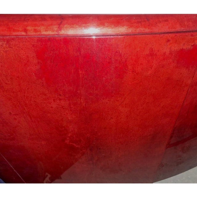 Italian Convex Sideboard in Lacquered Parchment by Aldo Tura For Sale - Image 6 of 17