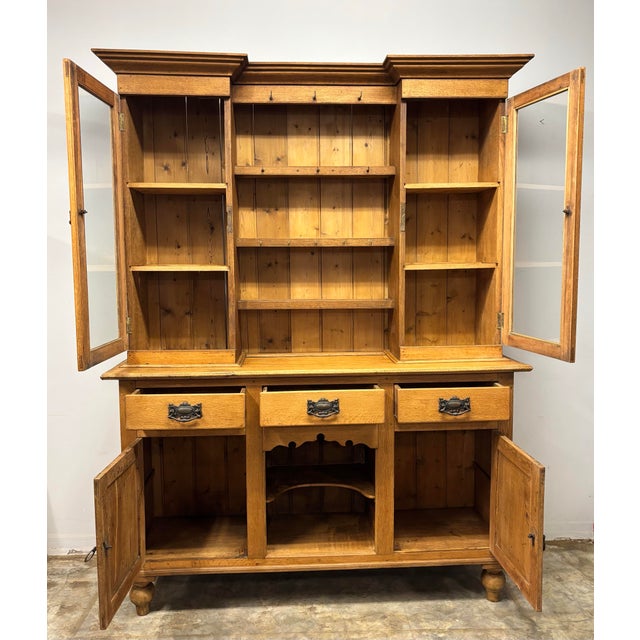 19th Century Antique English Oak Dresser Hutch For Sale - Image 5 of 10