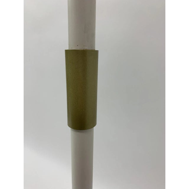 Vintage White Gold Floor Lamp Glass Globe, 1970s For Sale - Image 4 of 11