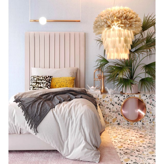 Arabelle Blush Velvet Twin Bed For Sale In Los Angeles - Image 6 of 7