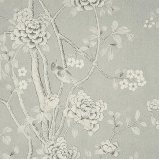 Sample - Schumacher X Mary McDonald Chinois Palais Wallpaper in Grisaille For Sale