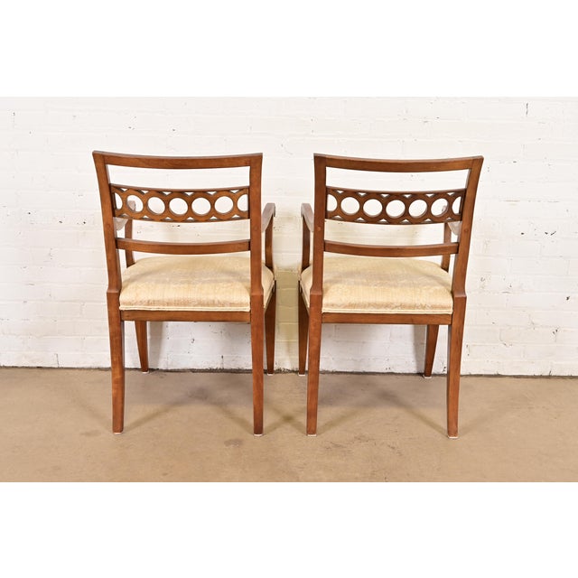 Kindel Furniture Regency Carved Cherry Wood Armchairs, Pair For Sale - Image 9 of 12
