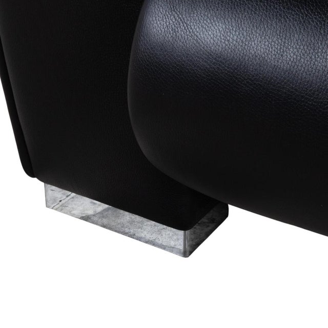 Sumo Leather Two-Seater Black Sofa by Brühl For Sale - Image 6 of 13