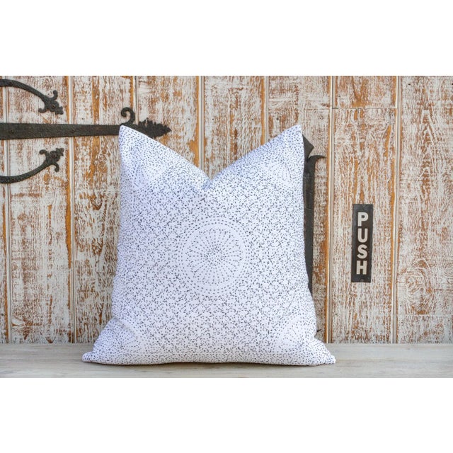 Indian Midnight Filanan Kantha Euro Pillow II For Sale - Image 3 of 8