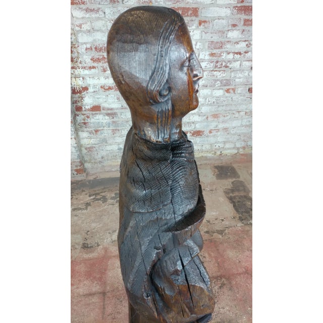 17th Century Antique French Carved Oak Santo Figure For Sale - Image 5 of 12