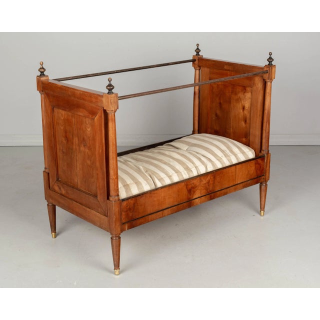 19th Century Napoleon III Child's Bed, Solid Cherry Wood, Hand-Crafted For Sale - Image 12 of 12