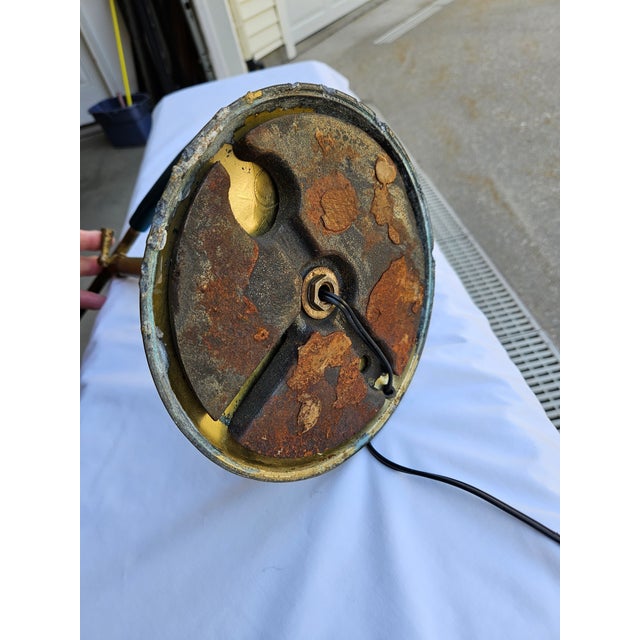 Turquoise Mid-Century Modern Industrial Desk Lamp For Sale - Image 10 of 12