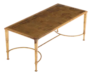 French Gilt Iron Coffee Table Attributed to Maison Ramsay, C. 1960