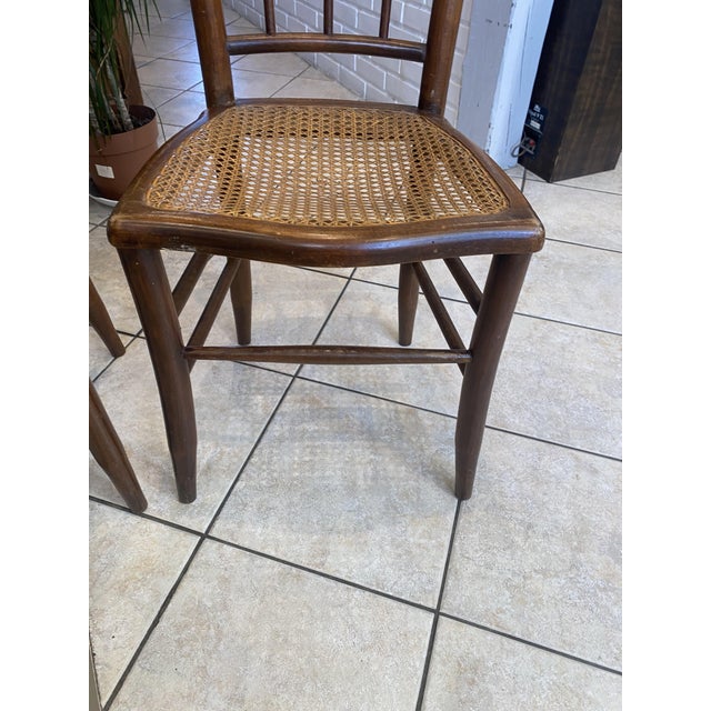Brown Antique Cane and Wood Chairs, 1890s, Set of 2 For Sale - Image 8 of 17