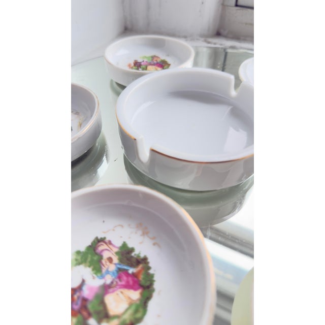Intage Japanese & European Porcelain Tabletop Set – Floral Rococo Coasters, Tea Bag Holders & Ashtray” For Sale - Image 14 of 17