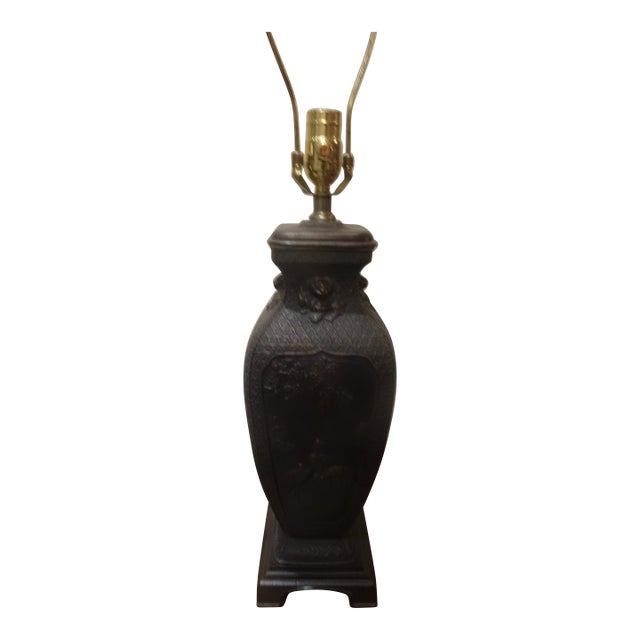 Vintage Chinese Bronze Lamp For Sale
