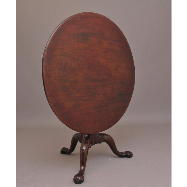 Brown Antique 18th Century Mahogany Tripod Table, 1780 For Sale - Image 8 of 8