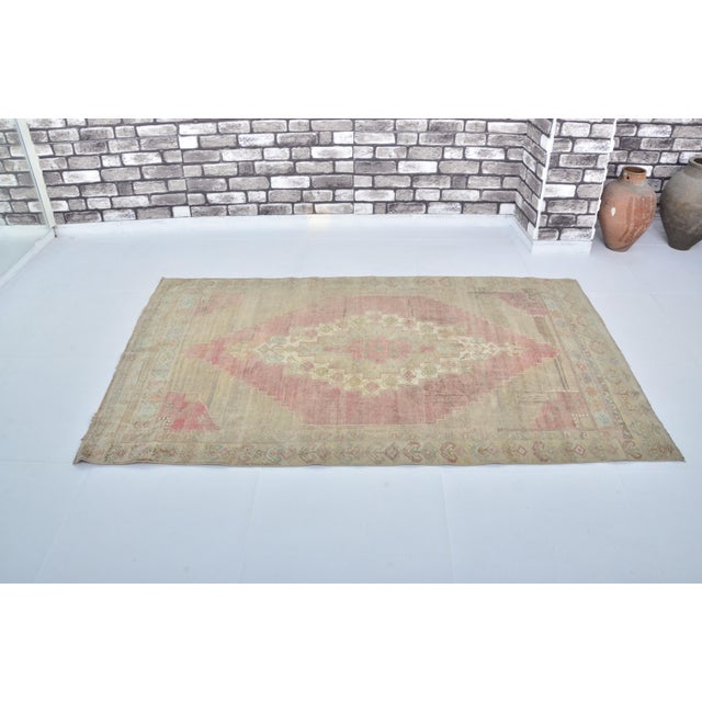 Turkish Vintage Handknotted Area Carpet For Sale - Image 3 of 10