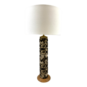 Antique Industrial Fabric or Wallpaper Printing Roller Lamp