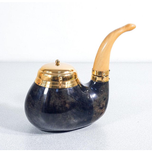 Tobacco pipe designed by aldo tura for macabo. Brass and parchment. Italy, 1940s/1950s origin italy period 1940s/1950s...