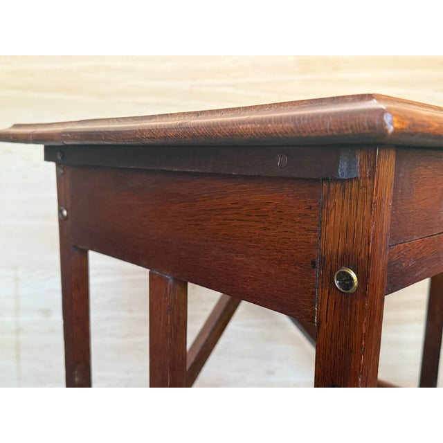 Late 19th Century Spanish Baroque Dark Walnut Work Side Table With Drawer, Restored For Sale - Image 12 of 15