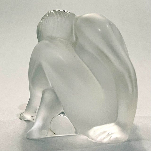 Art Deco 1990s Lalique Nu Assis - Yoga Pose Figure - Original Box For Sale - Image 3 of 12