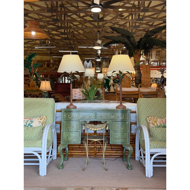 Antique Solid Wood Vanity or Console – Custom Hand-Painted Boho Tropical Décor For Sale - Image 12 of 12