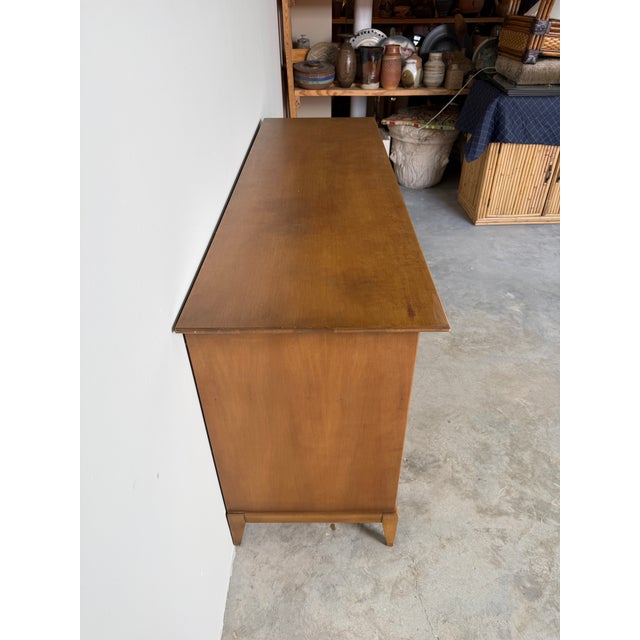 Brown Vintage Broyhill Premier Division 9-Drawer Dresser With Brass Handle For Sale - Image 8 of 17