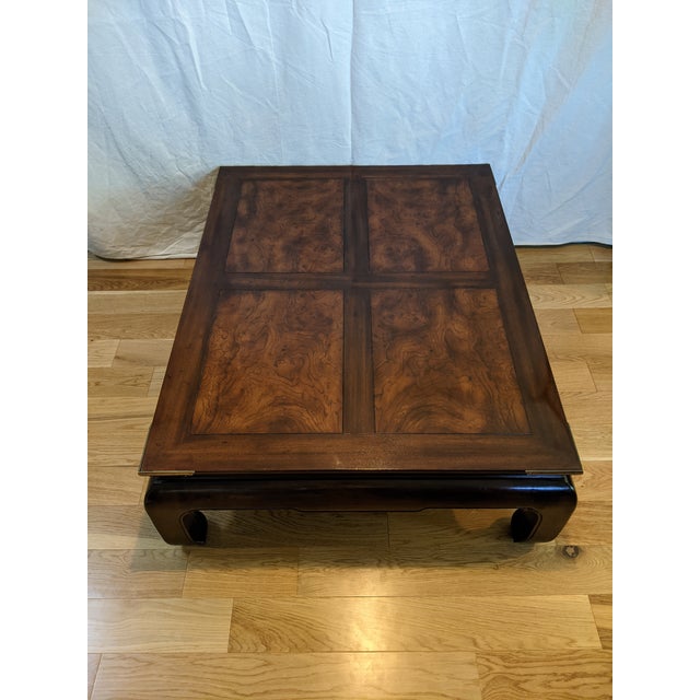 Vintage 1970s Henredon Artefacts Solid Burl Wood Asian Chinoiseries